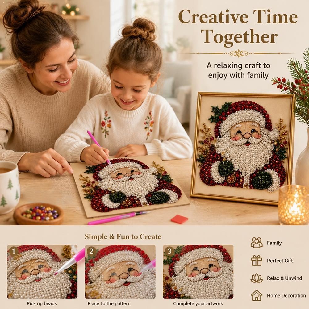 Resin Art Gift - Christmas Santa Claus Pearl Art DIY