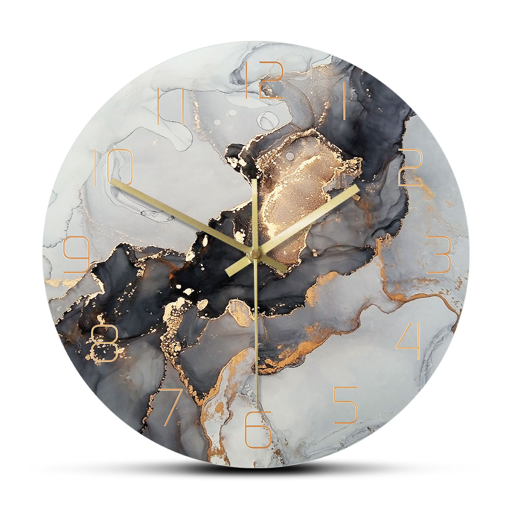 Resin Art Wall Clock - Abstract Alcohol Ink Printed Wall Clock
