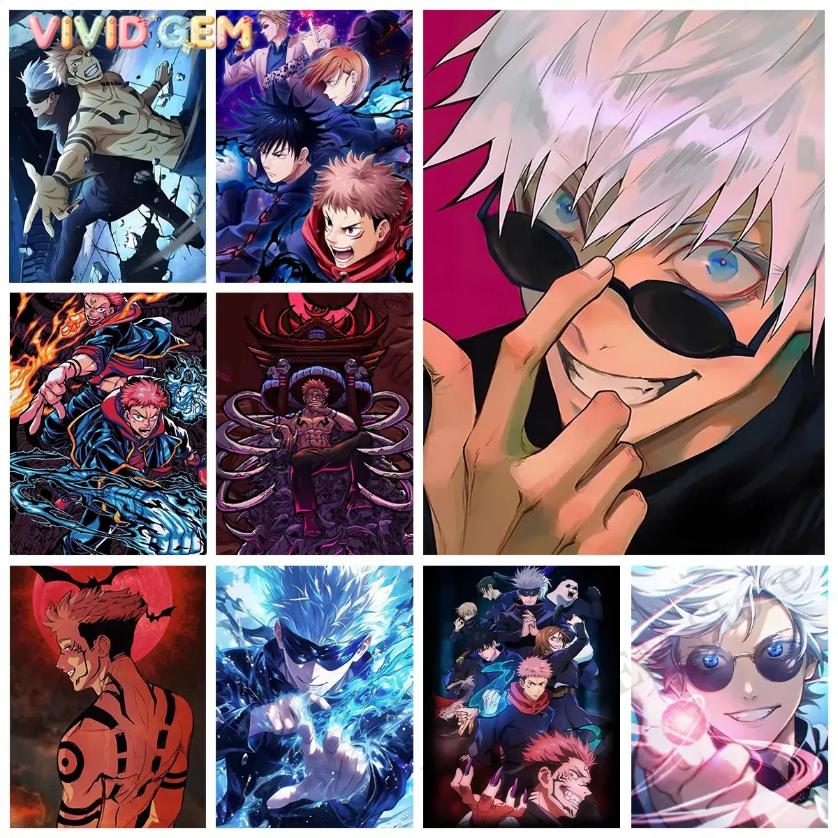 Resin Art Gift - VIVID GEM Diamond Painting Jujutsu Kaisen