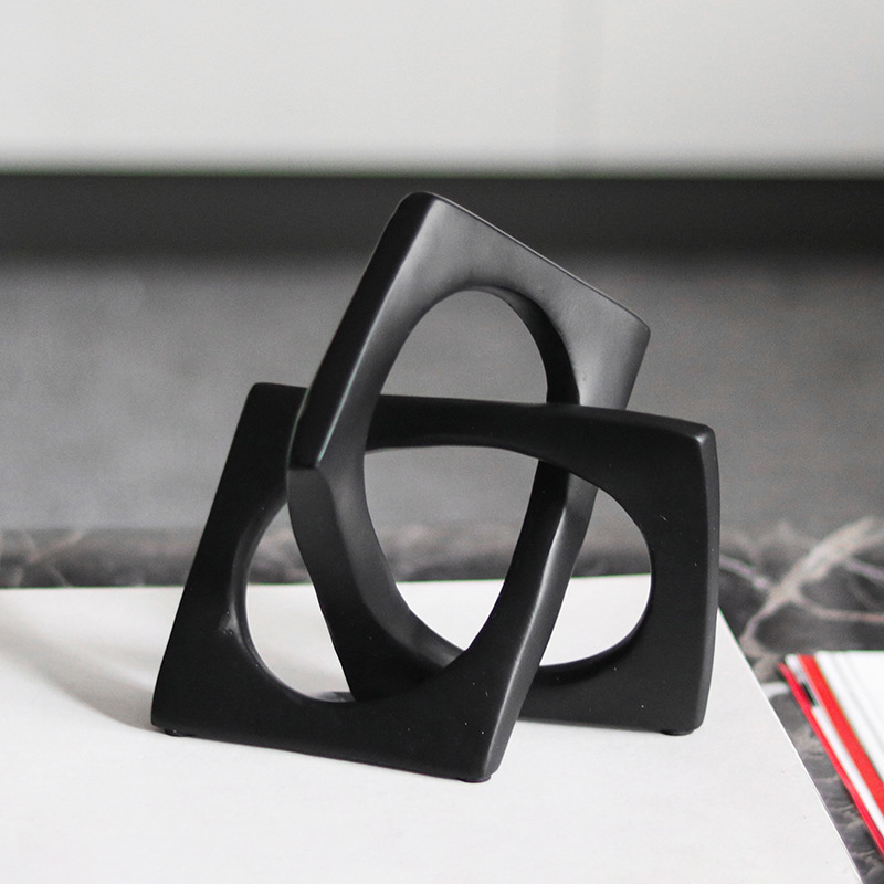 Resin Art Ring - Modern Geometric Sculpture, Creative Irregular Square