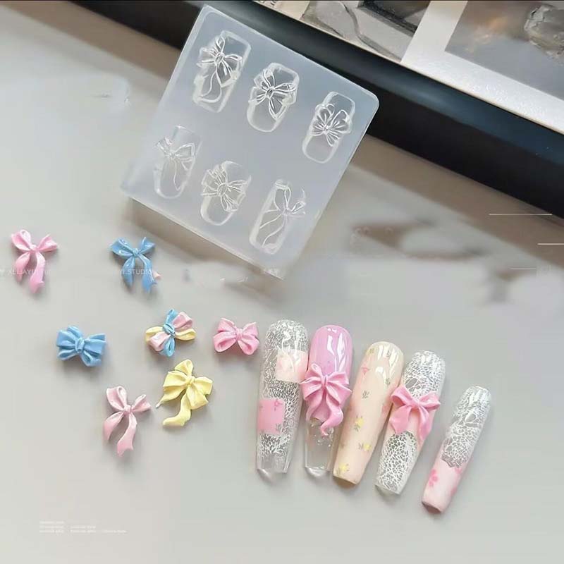 1PC 3D Bow Nail Art Silicone M - Resin Art Templates Free ulasan dan harga