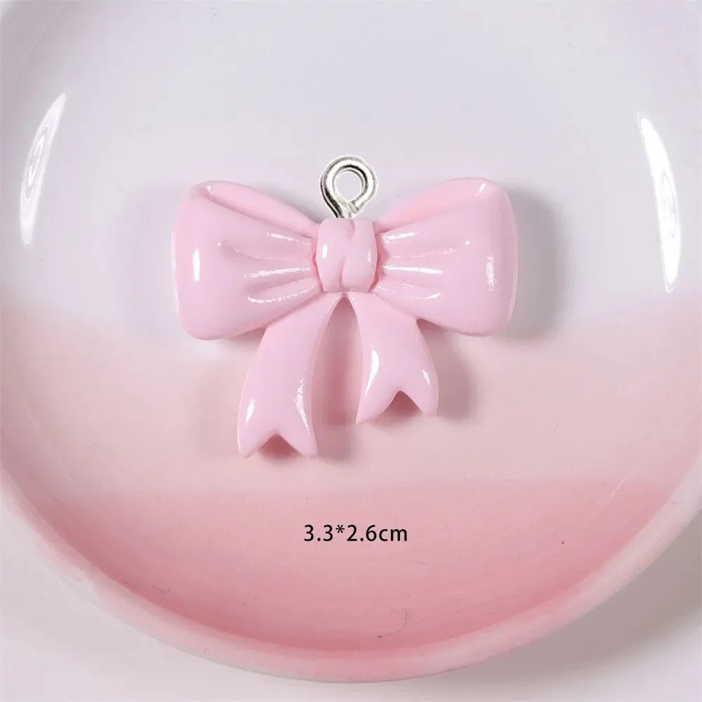 10 Pieces Candy Color Bow Resi - Resin Art Keychain ulasan dan harga