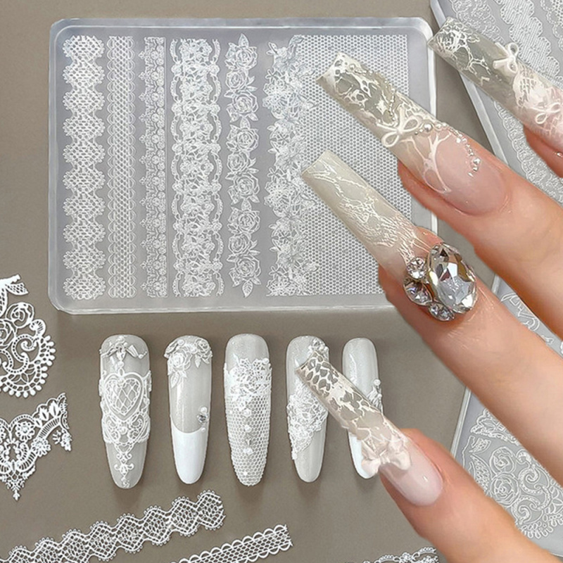 1pc Lace 3D Silicone Nail Mold - Resin Art Templates Free ulasan dan harga