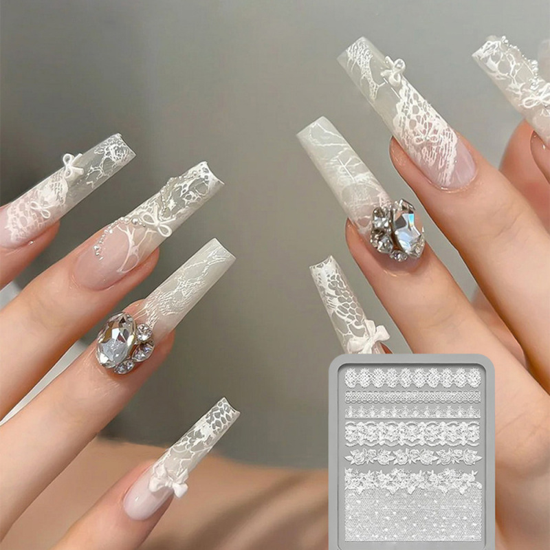 1pc Lace 3D Silicone Nail Mold - Resin Art Templates Free ulasan dan harga