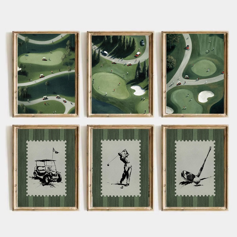 Vintage Golf Course  Poster Re - Resin Art Course ulasan dan harga