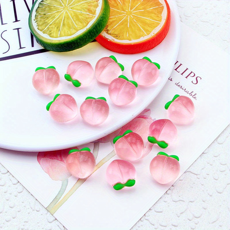10Pcs New Transparent Peach Fl - Resin Art Keychain ulasan dan harga
