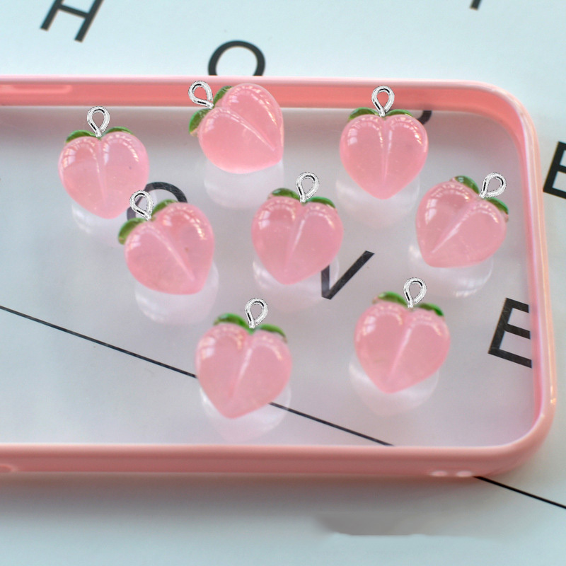 10Pcs New Transparent Peach Fl - Resin Art Keychain ulasan dan harga