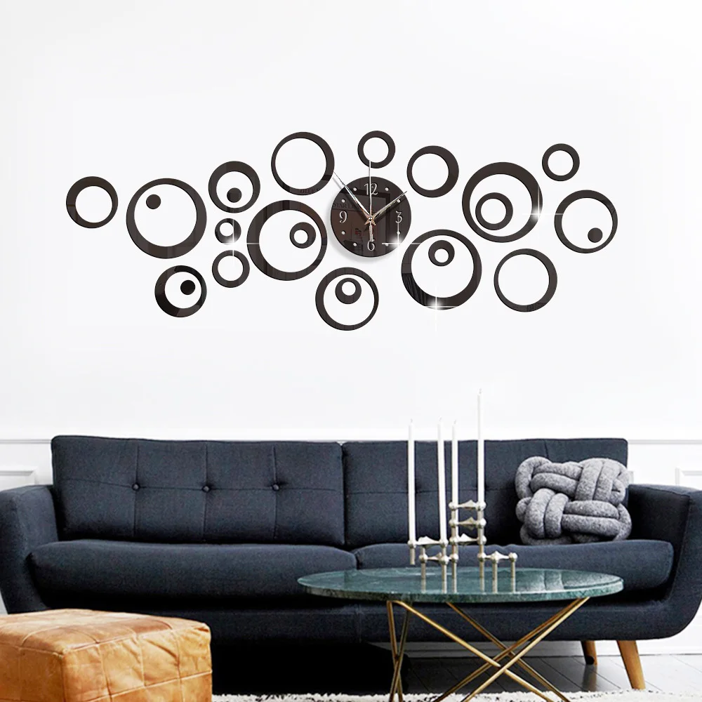 3D Stereo Acrylic Mirror Large - Resin Art Wall Clock ulasan dan harga