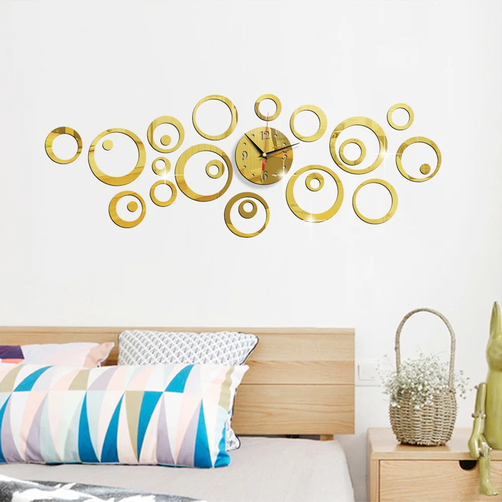 3D Stereo Acrylic Mirror Large - Resin Art Wall Clock ulasan dan harga
