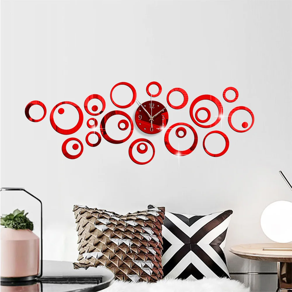 3D Stereo Acrylic Mirror Large - Resin Art Wall Clock ulasan dan harga