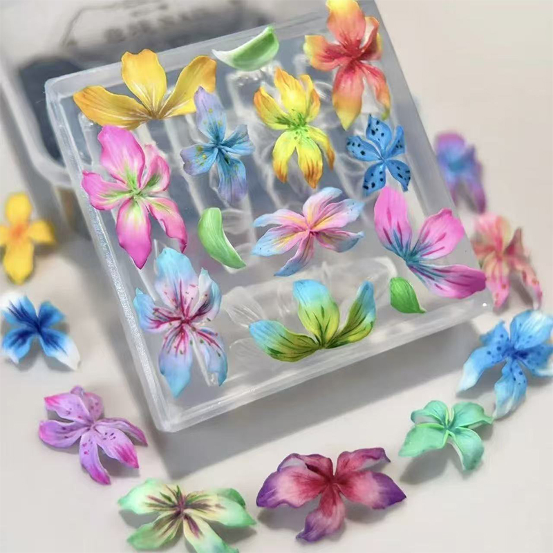 【O】3D Flowers Nail Mold DIY Si - Resin Art Templates Free ulasan dan harga