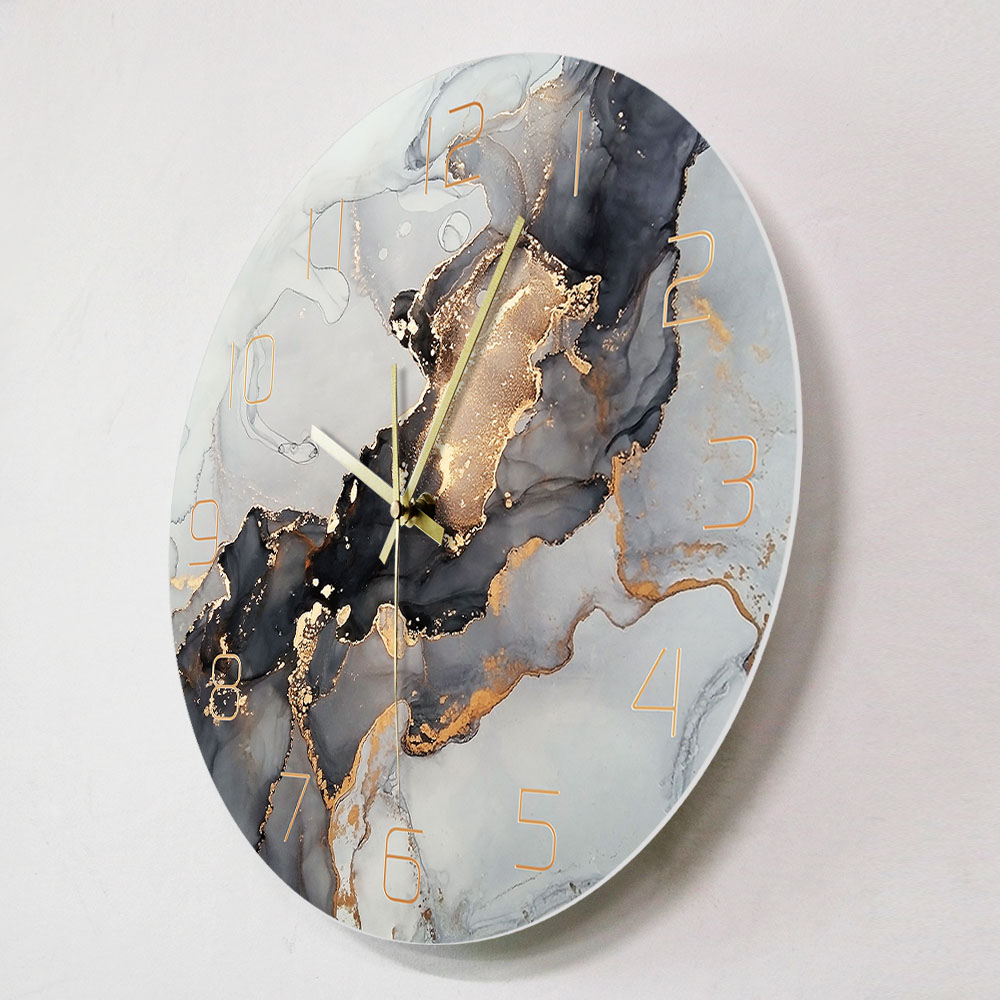 Abstract Alcohol Ink Printed W - Resin Art Wall Clock ulasan dan harga