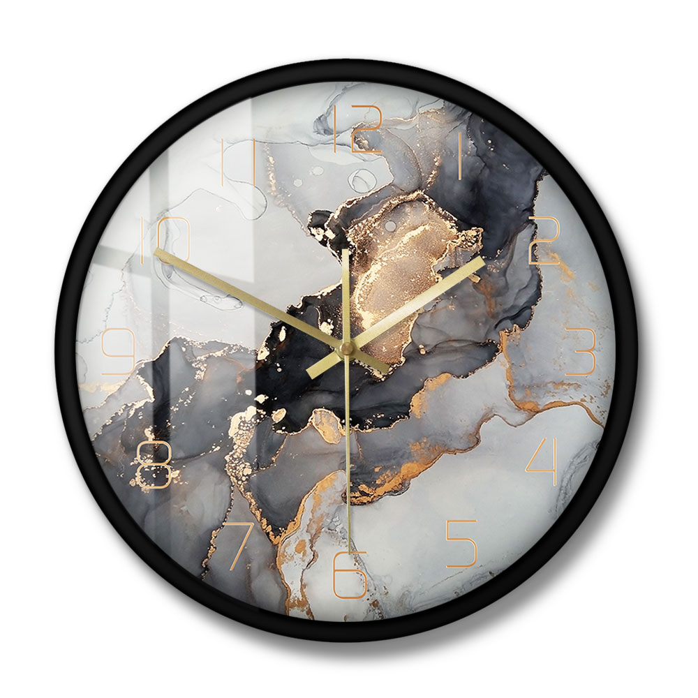 Abstract Alcohol Ink Printed W - Resin Art Wall Clock ulasan dan harga