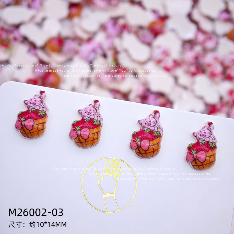 Cartoon strawberry girl nail a - Resin Art Anime ulasan dan harga