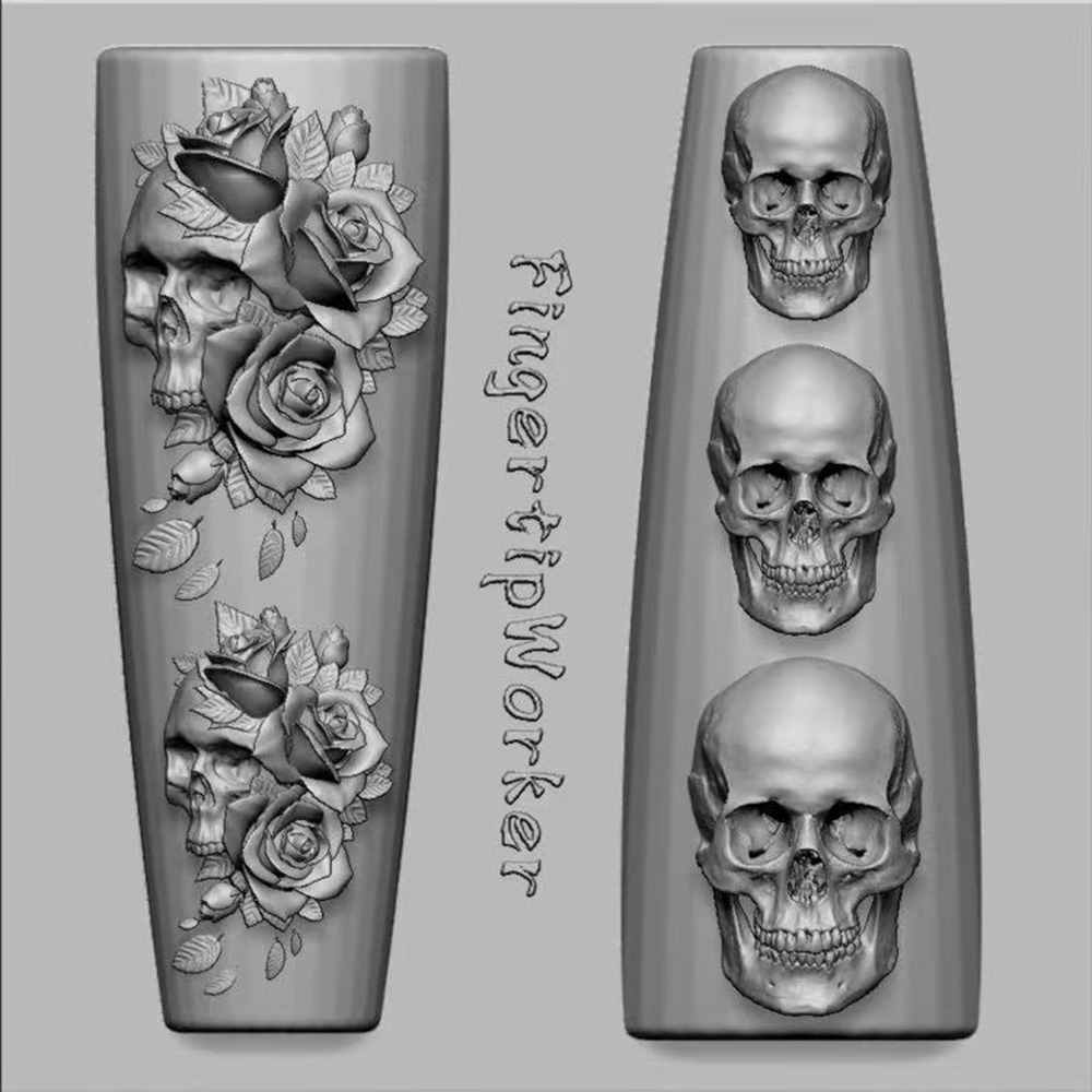 2Pcs Set Dark Rose Skull Silic - Resin Art Templates Free ulasan dan harga