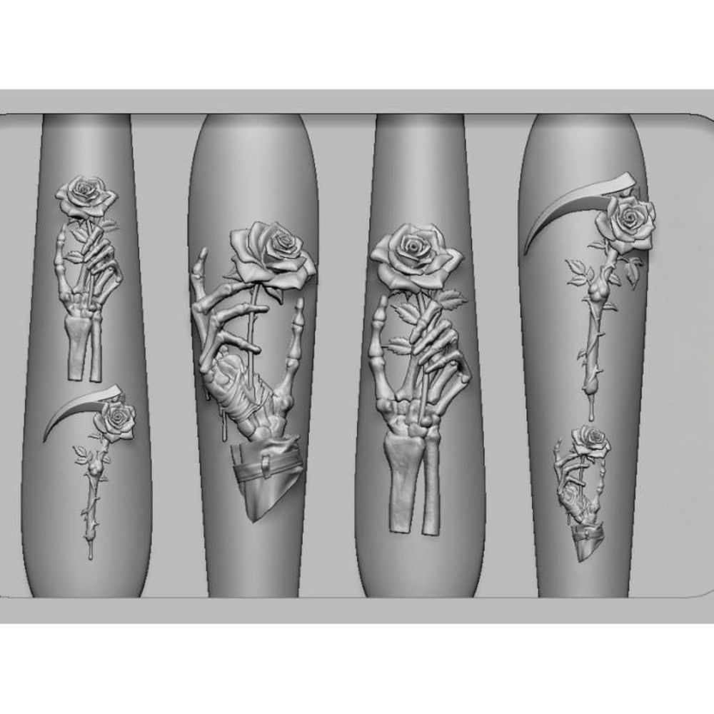 2Pcs Set Dark Rose Skull Silic - Resin Art Templates Free ulasan dan harga
