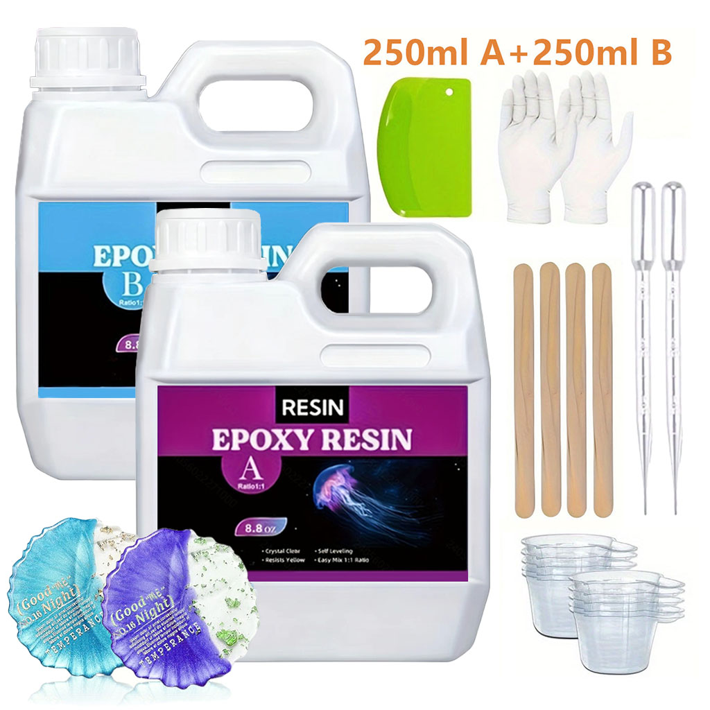 125ml/250ml Crystal Clear Cast - Resin Art Kit With Molds ulasan dan harga