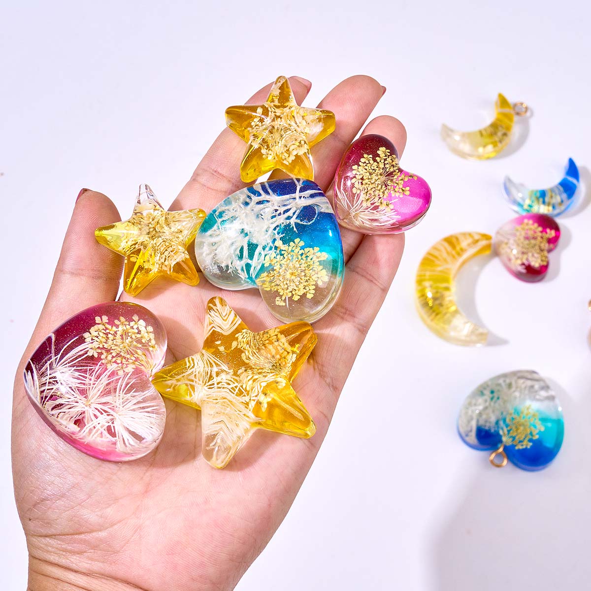 Heart Star Moon Pendant Silico - Resin Art Kit With Molds ulasan dan harga