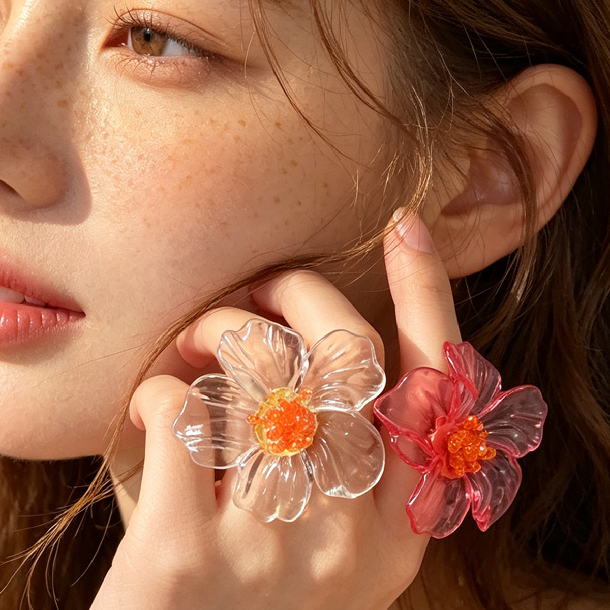 Sweet Cute Colorful Resin Flow - Resin Art Ring ulasan dan harga