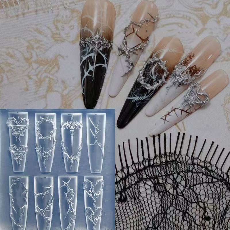 3D thorns Nail Design Silicone - Resin Art Templates Free ulasan dan harga
