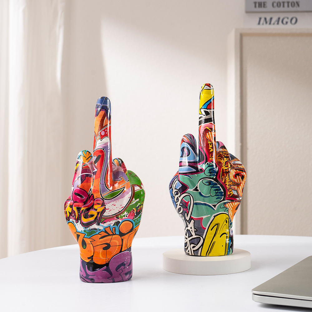 ERMAKOVA Graffiti Middle Finge - Resin Art Ring ulasan dan harga