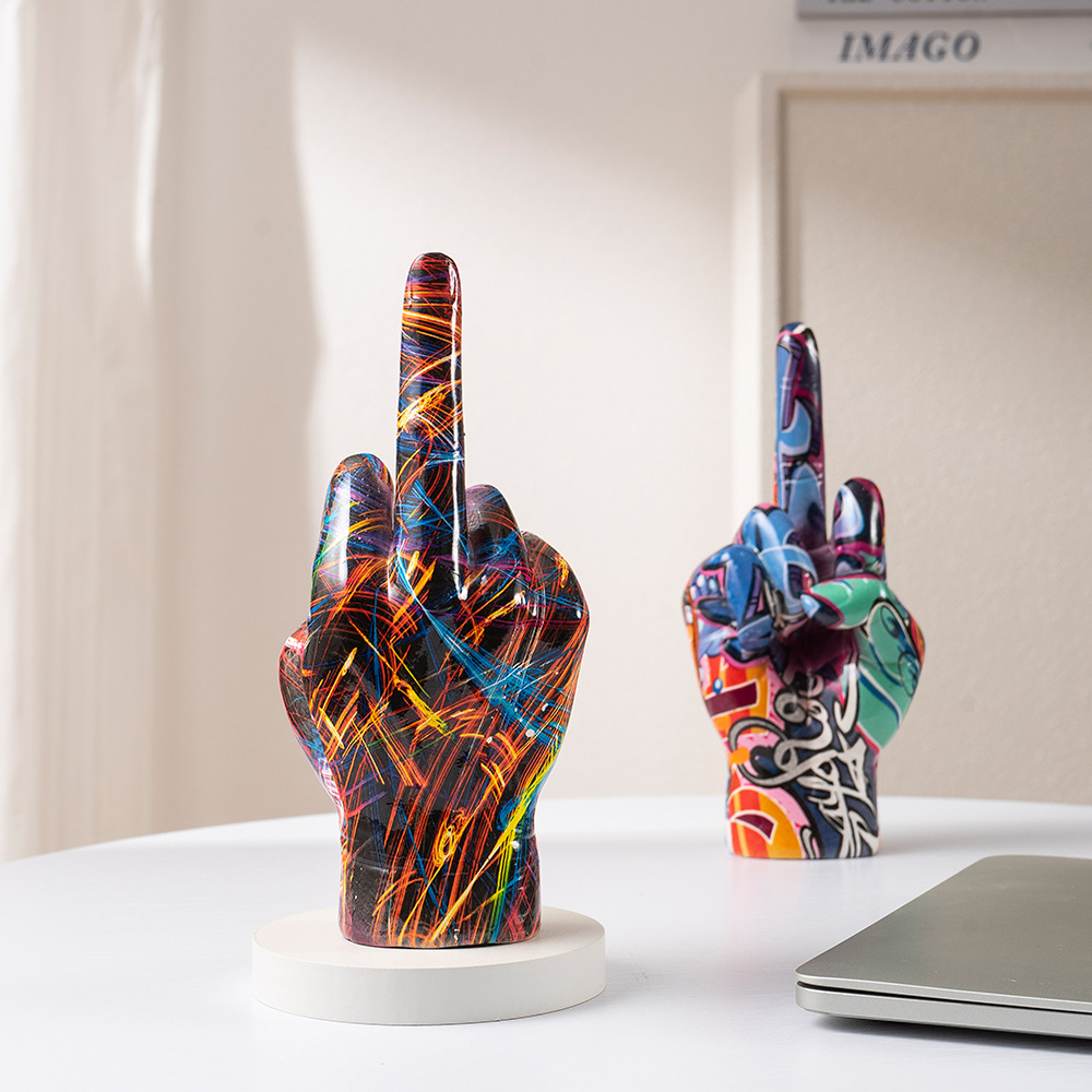 ERMAKOVA Graffiti Middle Finge - Resin Art Ring ulasan dan harga