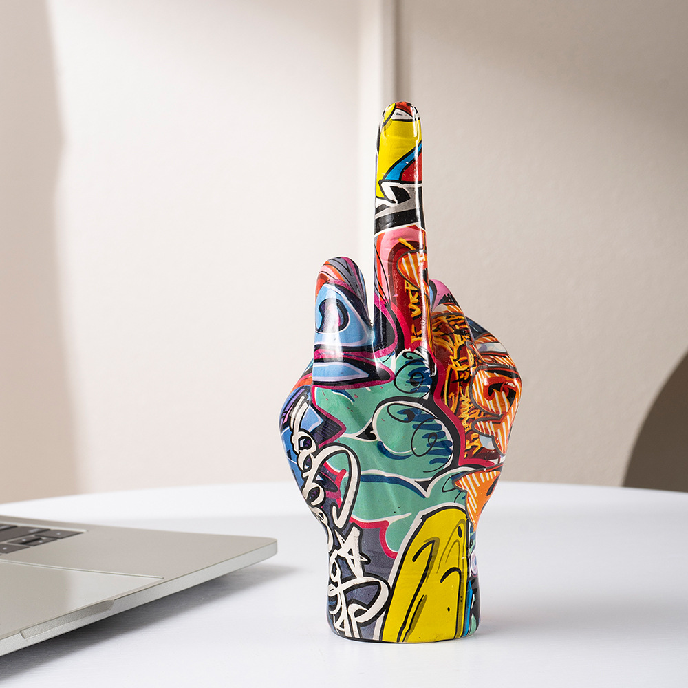 ERMAKOVA Graffiti Middle Finge - Resin Art Ring ulasan dan harga