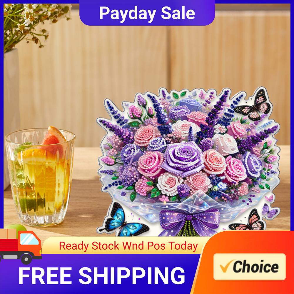 Flower DIY 2D Flat Acrylic Dia - Resin Art Table Top ulasan dan harga