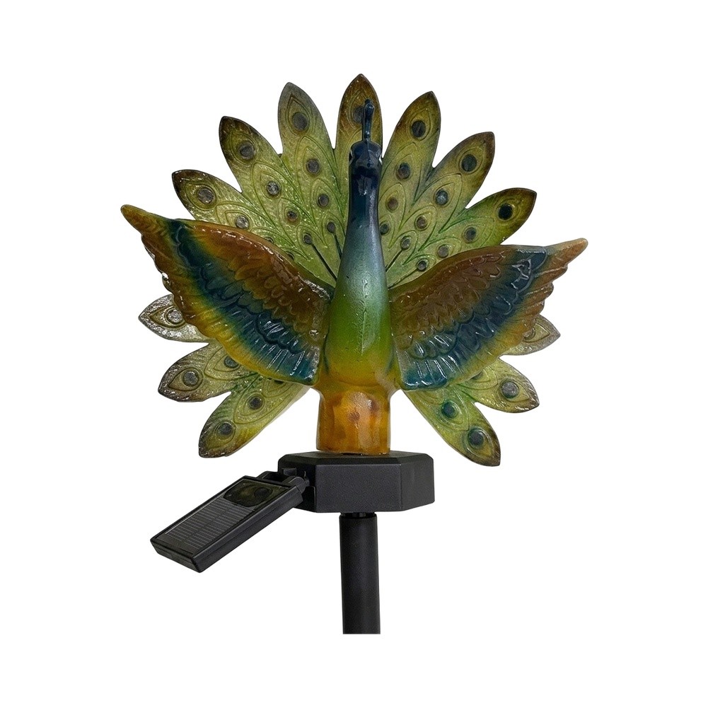 Resin Solar Peacock Garden Art - Resin Art Aesthetic ulasan dan harga