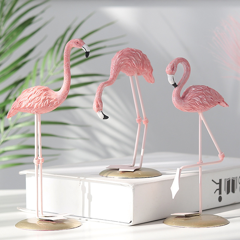 3PCS Pink Flamingo Figurines T - Resin Art Table Top ulasan dan harga