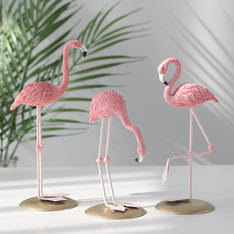 3PCS Pink Flamingo Figurines T - Resin Art Table Top ulasan dan harga
