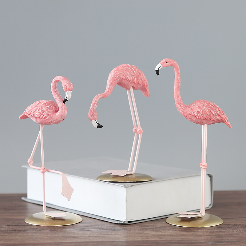 3PCS Pink Flamingo Figurines T - Resin Art Table Top ulasan dan harga