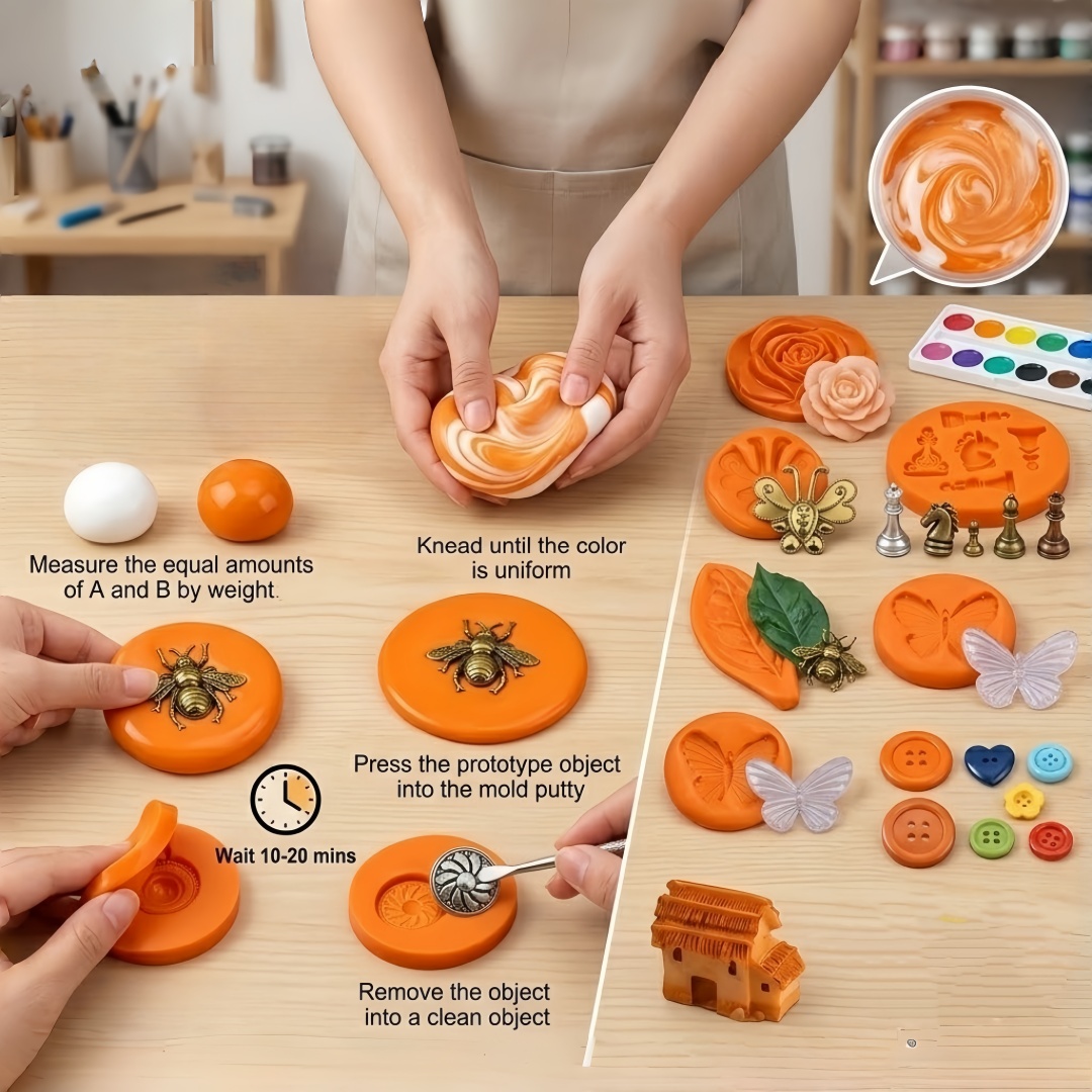Silicone Putty DIY Crafting Se - Resin Art Kit With Molds ulasan dan harga