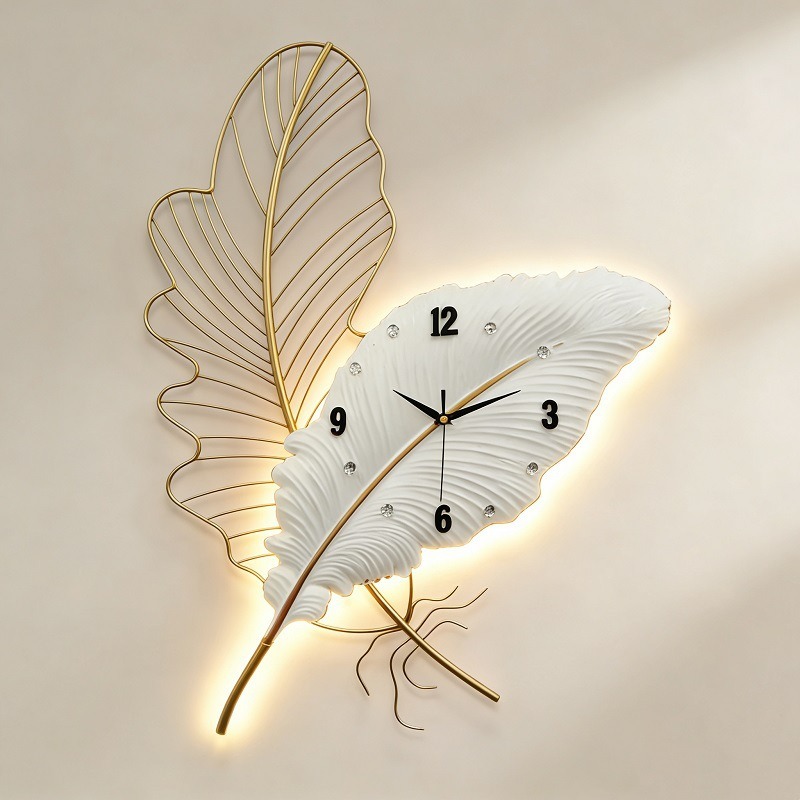 Feather Wall Clock Modern Art  - Resin Art Wall Clock ulasan dan harga