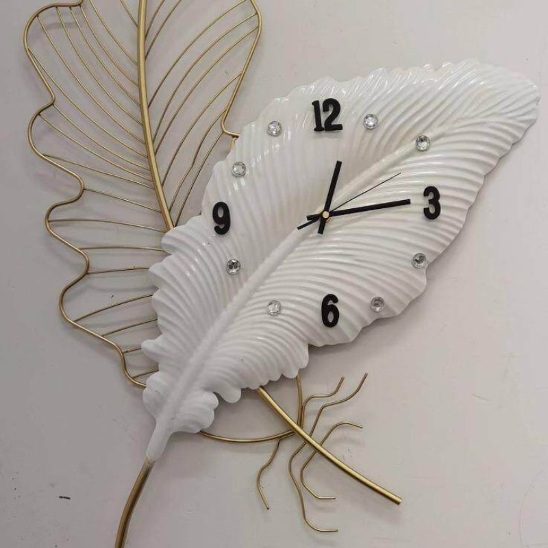 Feather Wall Clock Modern Art  - Resin Art Wall Clock ulasan dan harga