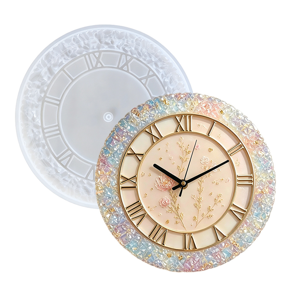 Diamond Faceted Clock Silicone - Resin Art Wall Clock ulasan dan harga