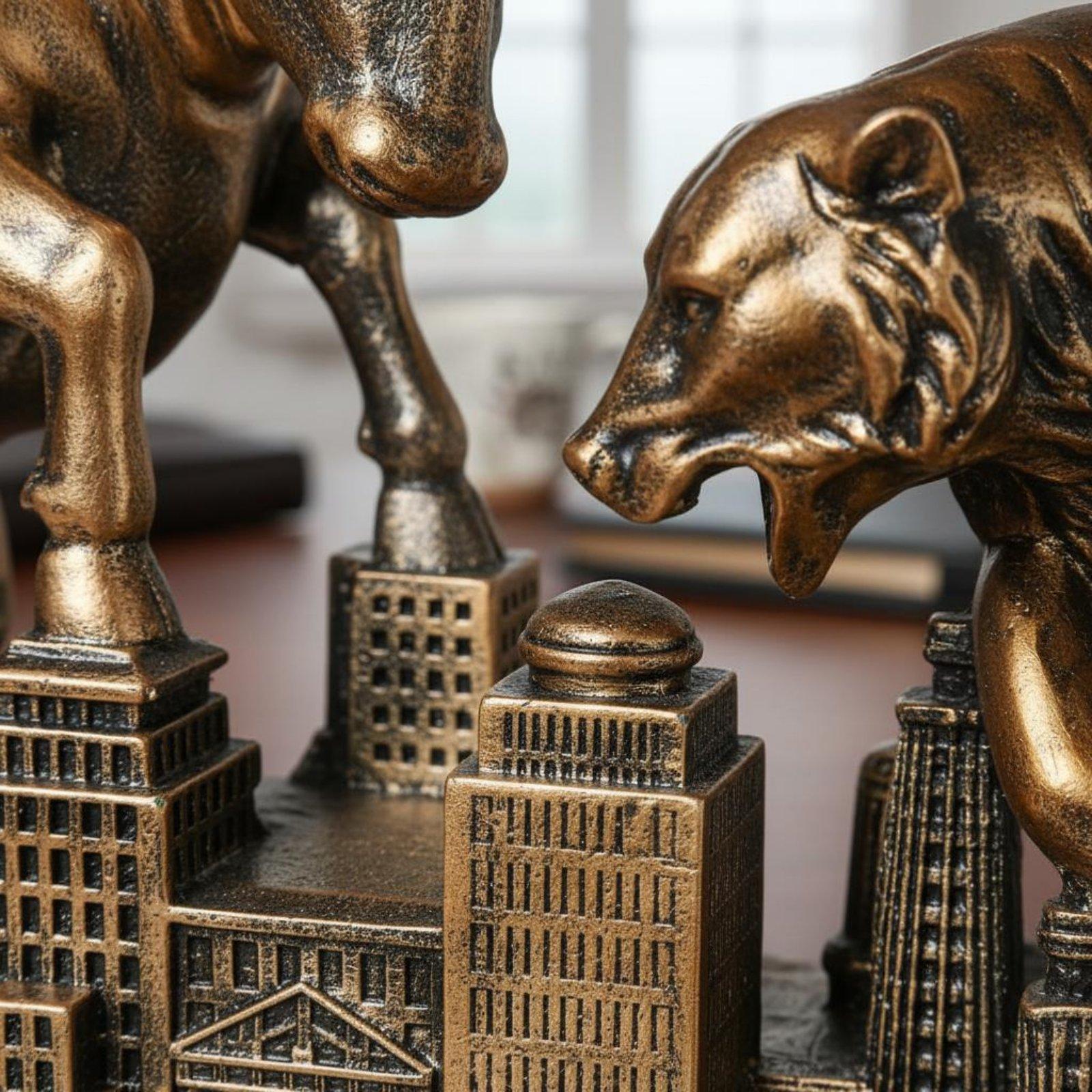 Motivational Bull Bear Statue  - Resin Art Business ulasan dan harga