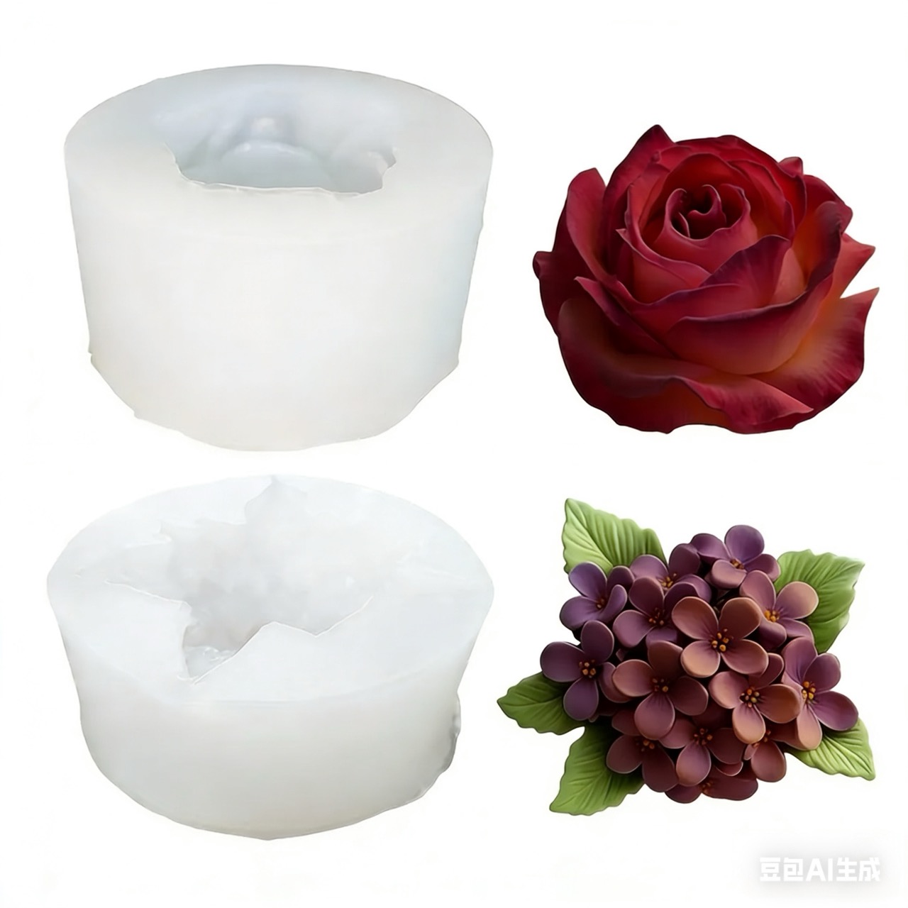2-Piece 3D Rose and Lilac Sili - Resin Art Design For Wedding ulasan dan harga