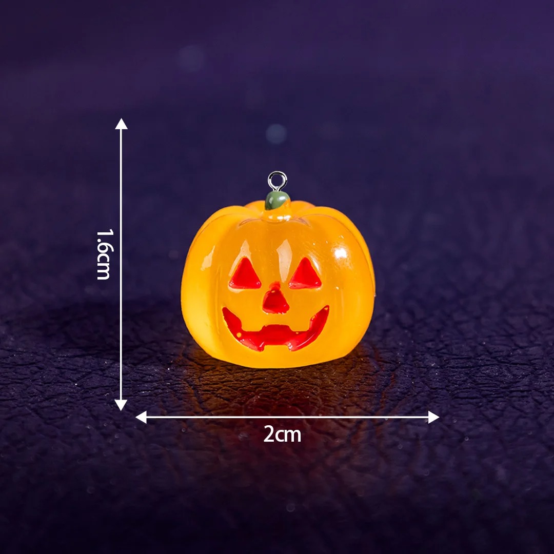 5Pcs Kawaii Luminous Pumpkin R - Resin Art Keychain ulasan dan harga