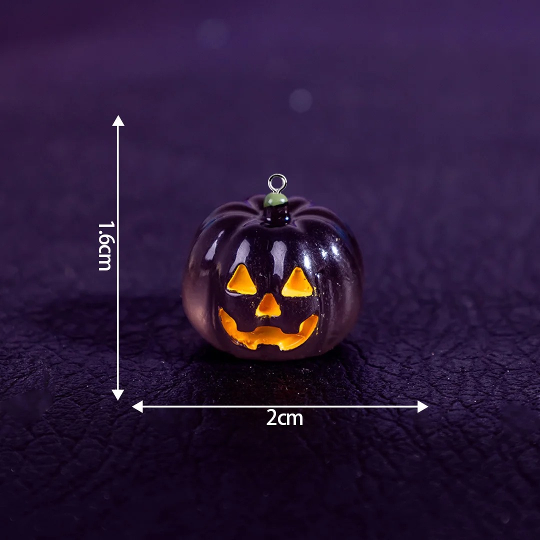 5Pcs Kawaii Luminous Pumpkin R - Resin Art Keychain ulasan dan harga