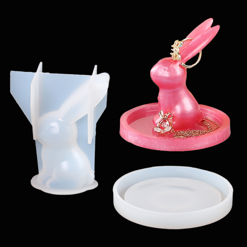 2Pcs 3D Bunny Ring Holder Sili - Resin Art Ring ulasan dan harga