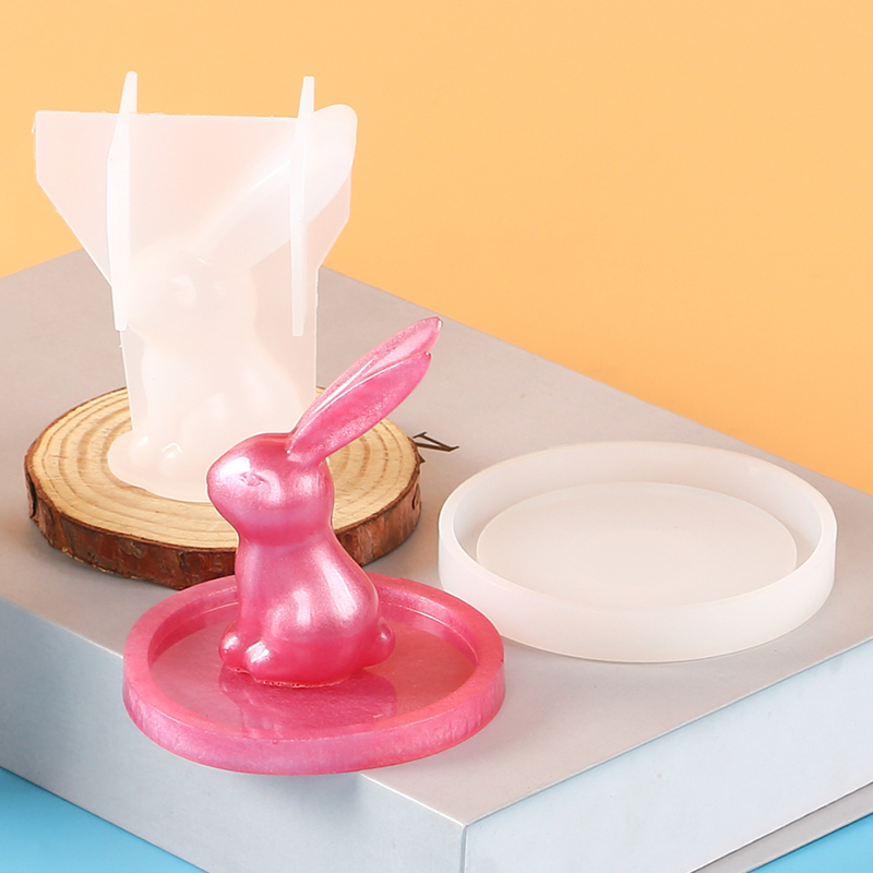 2Pcs 3D Bunny Ring Holder Sili - Resin Art Ring ulasan dan harga