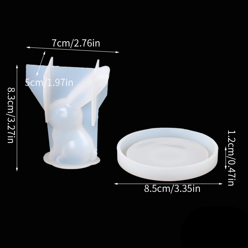 2Pcs 3D Bunny Ring Holder Sili - Resin Art Ring ulasan dan harga