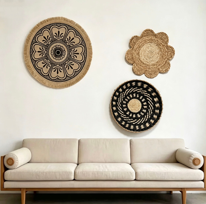 Boho Straw Wall Decor Grass We - Resin Art Aesthetic ulasan dan harga