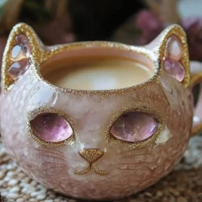 Glittering Cats Face Coffee Cu - Resin Art Geode ulasan dan harga