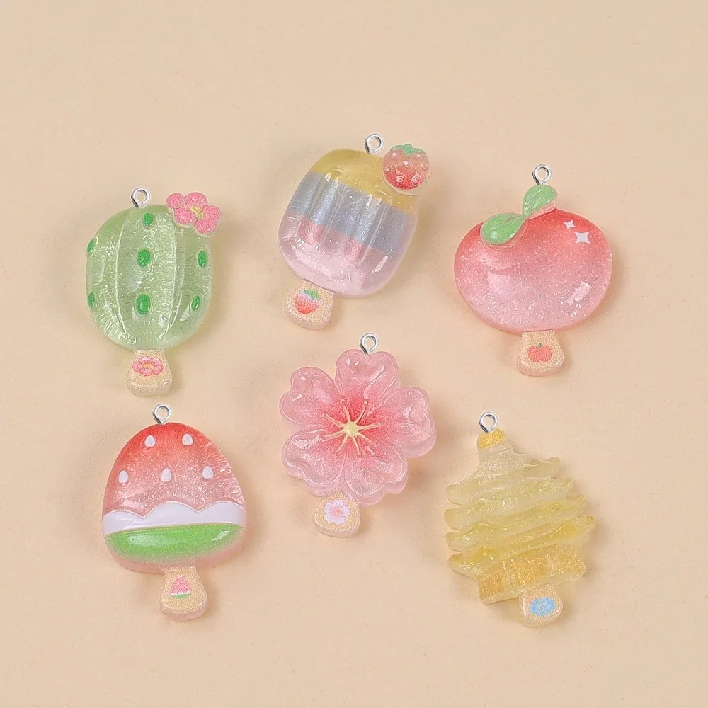 10Pcs Kawaii Summer Popsicle R - Resin Art Keychain ulasan dan harga