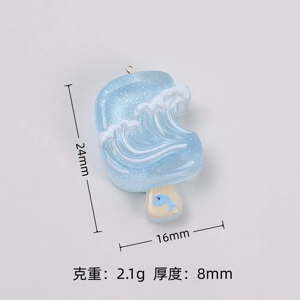 10Pcs Kawaii Summer Popsicle R - Resin Art Keychain ulasan dan harga